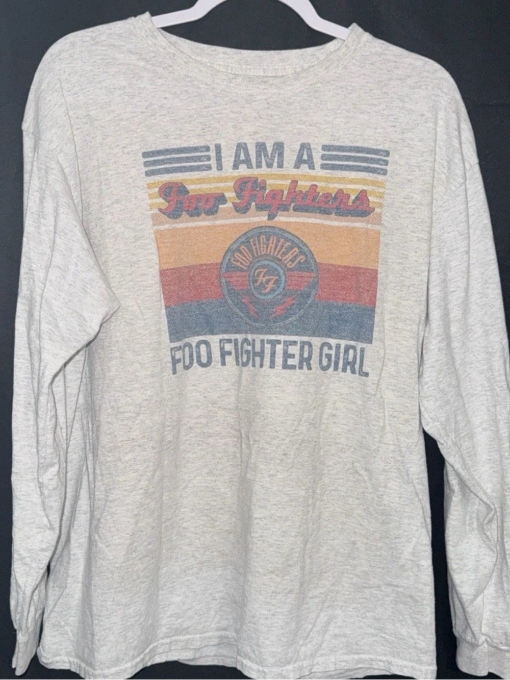 Foo Fighters Graphic Long Sleeve Tee - Light Gray